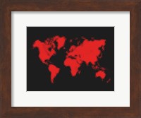 Dotted Red World Map Fine Art Print