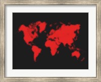 Dotted Red World Map Fine Art Print