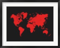 Dotted Red World Map Fine Art Print