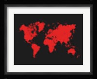 Dotted Red World Map Fine Art Print