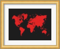 Dotted Red World Map Fine Art Print