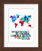 World Map Quote Mahatma Gandi Fine Art Print
