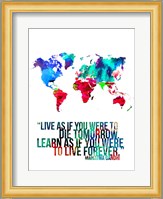 World Map Quote Mahatma Gandi Fine Art Print
