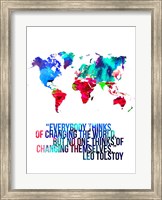 World Map Quote Leo Tolstoy Fine Art Print