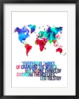 World Map Quote Leo Tolstoy Fine Art Print