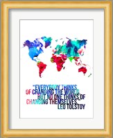 World Map Quote Leo Tolstoy Fine Art Print