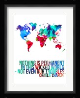 World Map Quote Charlie Chaplin Fine Art Print