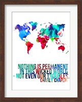 World Map Quote Charlie Chaplin Fine Art Print