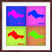 Honolulu Pop Art Map 1 Fine Art Print