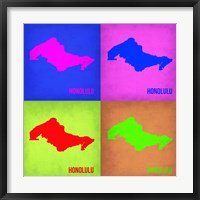 Honolulu Pop Art Map 1 Fine Art Print