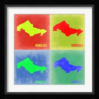 Honolulu Pop Art Map 2 Fine Art Print