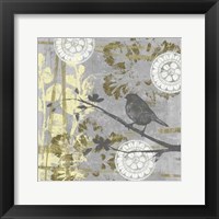 Serene Bird & Branch I Framed Print