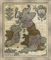 Map of England, Scotland & Ireland Fine Art Print