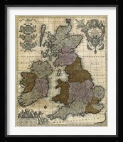 Map of England, Scotland & Ireland Fine Art Print