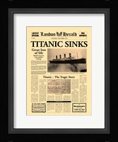 Titanic Sinks Framed Print