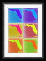 Florida Pop Art Map 2 Fine Art Print