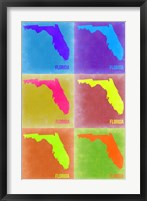 Florida Pop Art Map 2 Fine Art Print