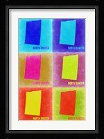 North Dakota Pop Art Map 2 Fine Art Print