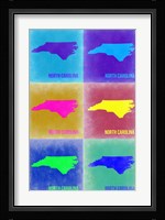 North Carolina Pop Art Map 2 Fine Art Print