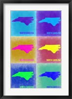 North Carolina Pop Art Map 2 Fine Art Print