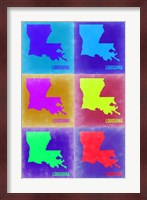 Louisiana Pop Art Map 2 Fine Art Print