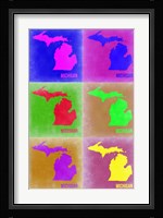 Michigan Pop Art Map 2 Fine Art Print