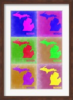Michigan Pop Art Map 2 Fine Art Print