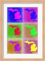 Michigan Pop Art Map 2 Fine Art Print