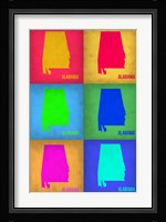 Alabama Pop Art Map 1 Fine Art Print