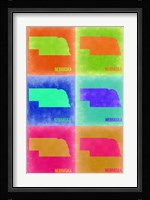 Nebraska Pop Art Map 2 Fine Art Print