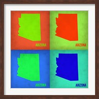 Arizona Pop Art Map1 Fine Art Print