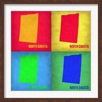 North Dakota Pop Art Map 1 Fine Art Print