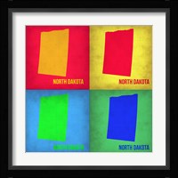 North Dakota Pop Art Map 1 Fine Art Print