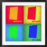 North Dakota Pop Art Map 1 Fine Art Print