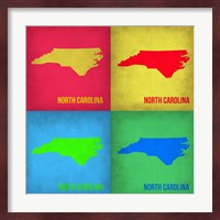North Carolina Pop Art Map 1 Fine Art Print