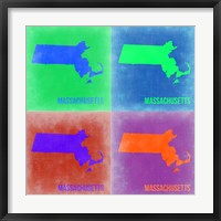 Massachusetts Pop Art Map 2 Fine Art Print