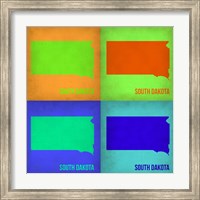 South Dakota Pop Art Map 1 Fine Art Print