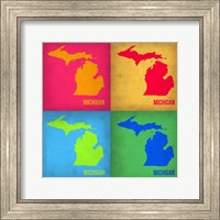 Michigan Pop Art Map 1 Fine Art Print