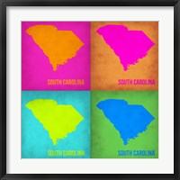 South Carolina Pop Art Map 1 Fine Art Print