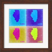 Illinois Pop Art Map 2 Fine Art Print