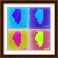 Illinois Pop Art Map 2 Fine Art Print