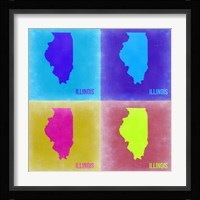 Illinois Pop Art Map 2 Fine Art Print