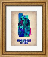Minneapolis Watercolor Map Fine Art Print