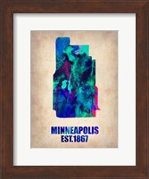Minneapolis Watercolor Map Fine Art Print