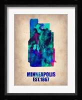 Minneapolis Watercolor Map Fine Art Print