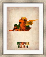 Memphis Watercolor Map Fine Art Print