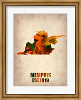 Memphis Watercolor Map Fine Art Print