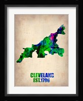 Cleveland Watercolor Map Fine Art Print