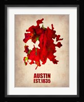 Austin Watercolor Map Fine Art Print