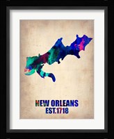 New Orleans Watercolor Map Fine Art Print